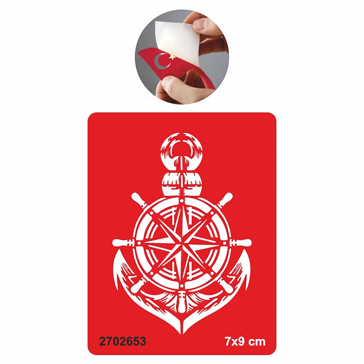 Pusula Dümen Çapa  Tattoo Geçici Dövme Şablonları Kına Kalıpları