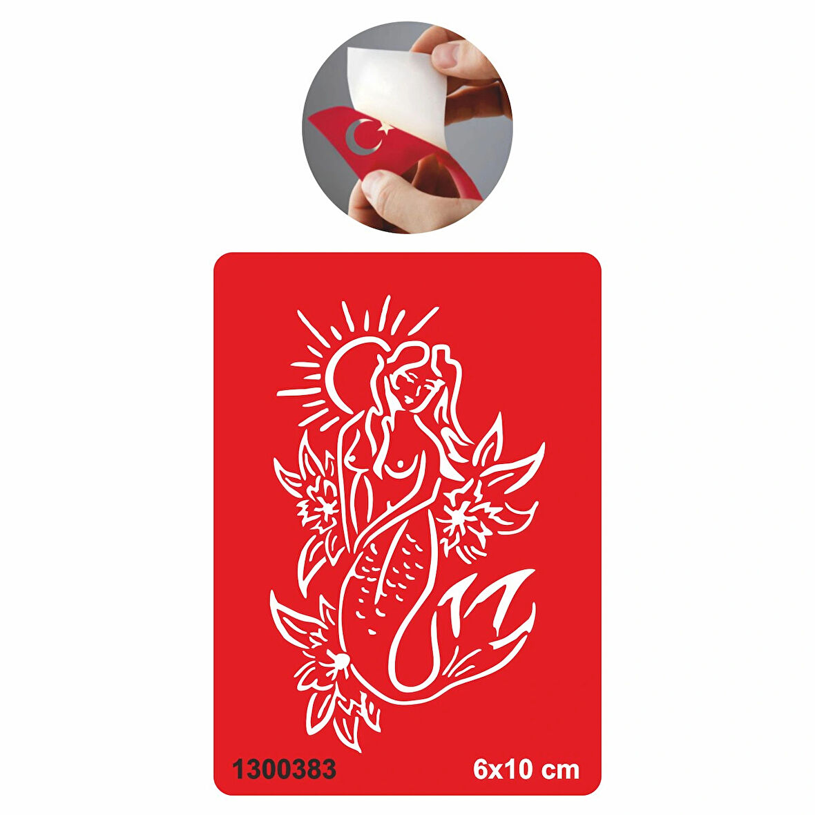 Güneşlenen Deniz Kızı  Tattoo Geçici Dövme Şablonları Kına Kalıpları