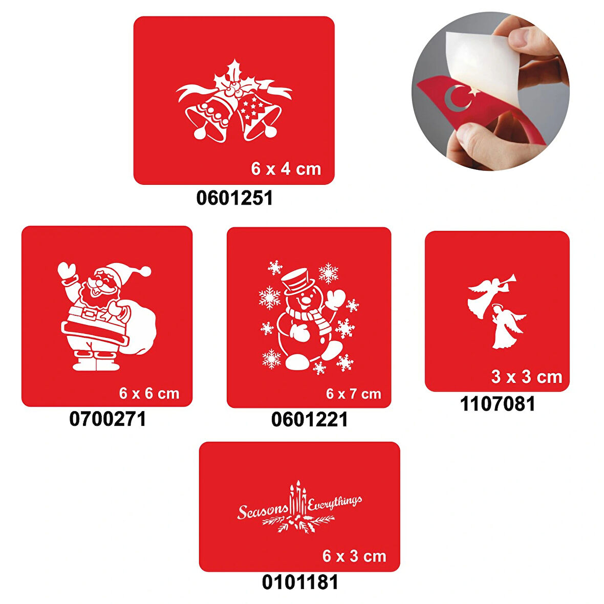 Kardan Adam 5'li Set Geçici Dövme Kına Şablonu