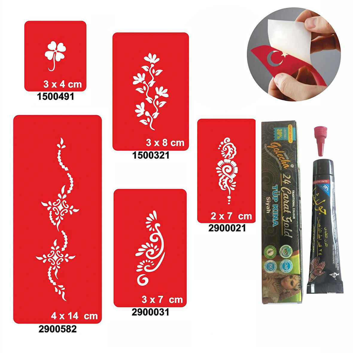 El Ayak Süsleme Desenleri Kına ile Geçici Dövme Yapma Seti