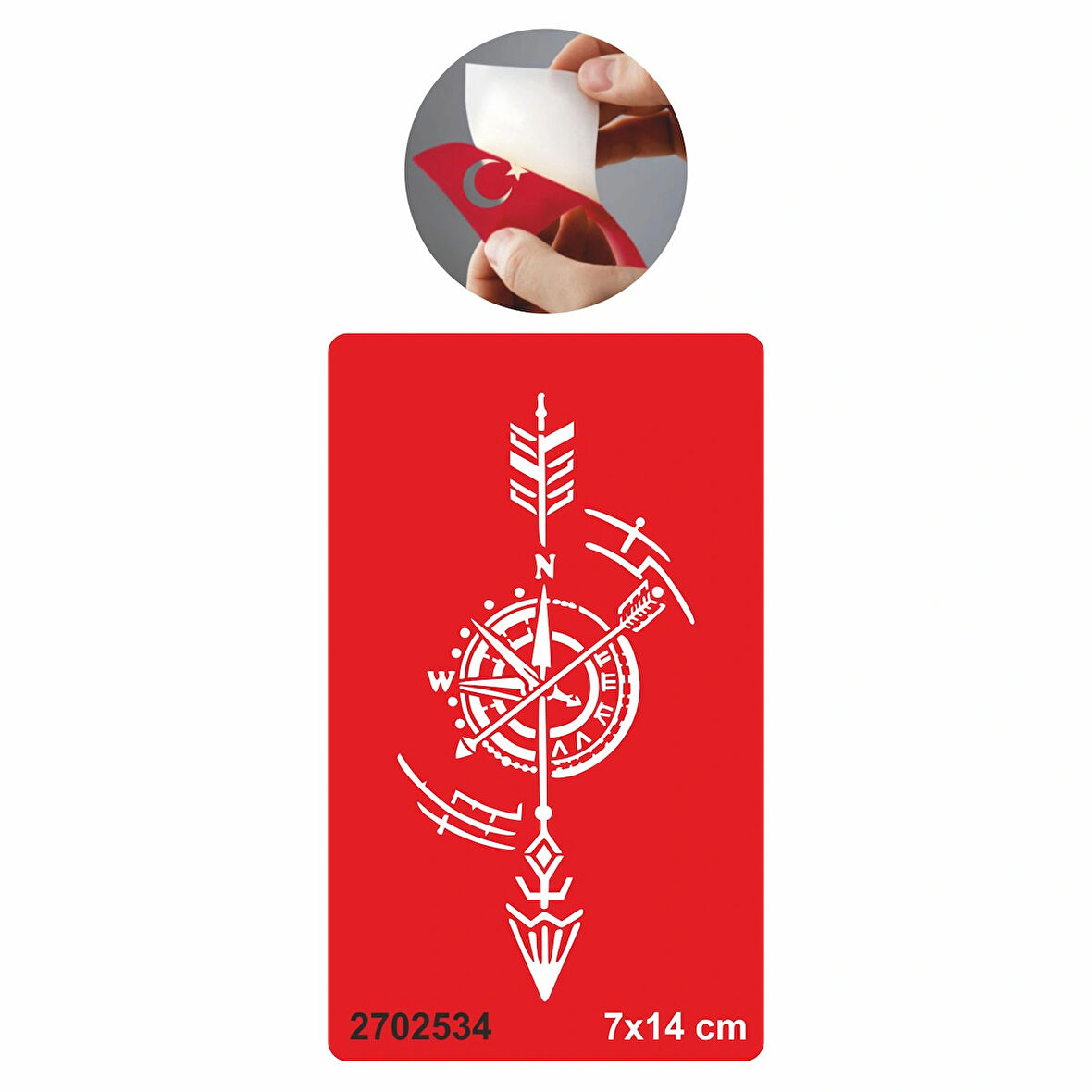 Şans Getiren Pusula Tattoo Geçici Dövme Şablonları Kına Kalıpları