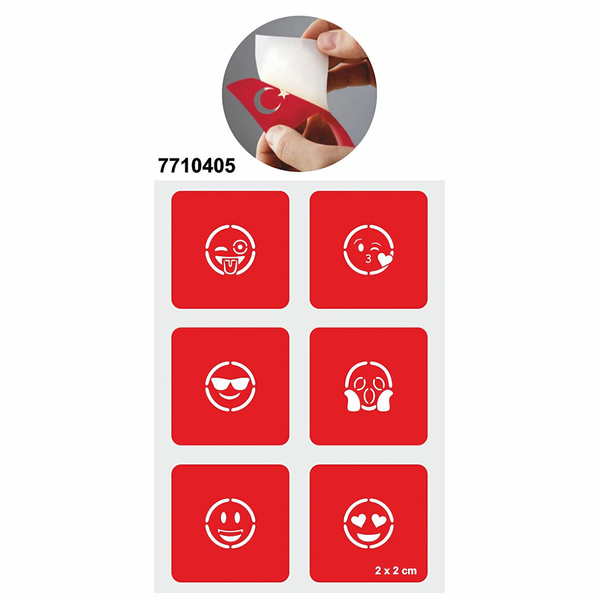 Sevimli Emojiler 5'li Set Geçici Dövme Kına Şablonu