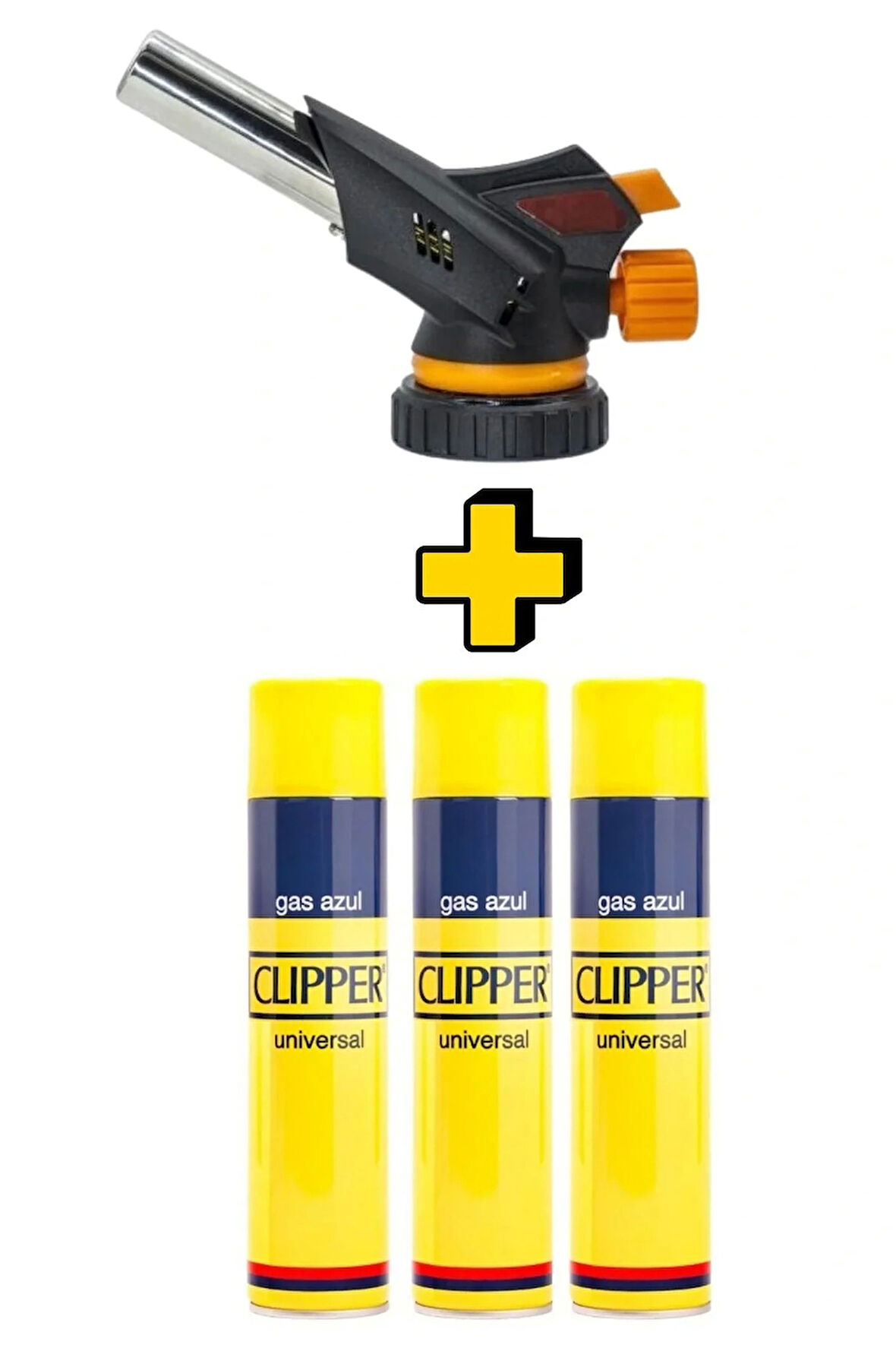 1300 Derece Profesyonel Pürmüz Çakmak 509C Başlık + 3 Adet Clipper Çakmak Gazı