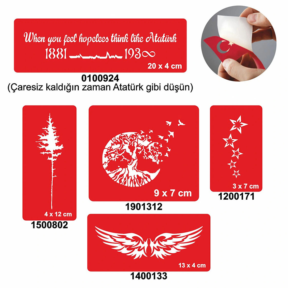 Ağaçlar 5'li Set Geçici Dövme Kına Şablonu