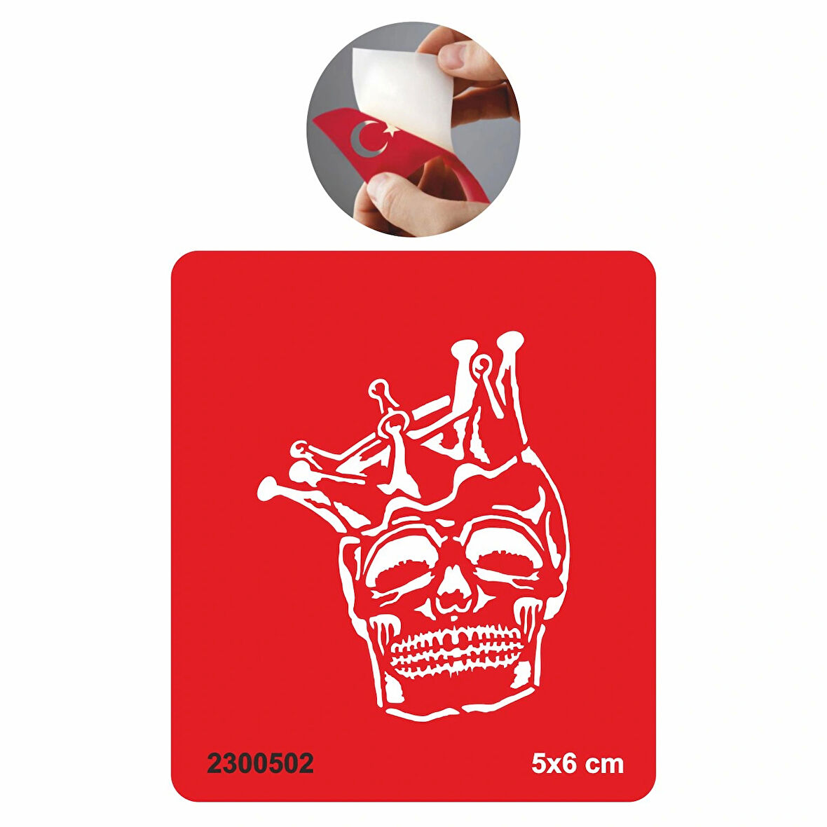 Kral Kuru Kafa İskelet Tattoo Geçici Dövme Şablonları Kına Kalıpları