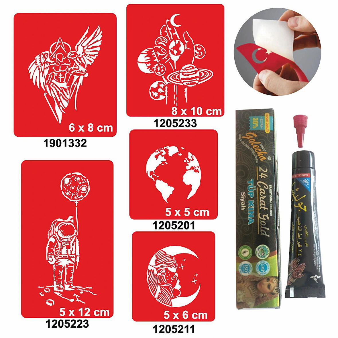 Evrenin Sırları Hint Kınası ile Geçici Dövme Yapma Seti