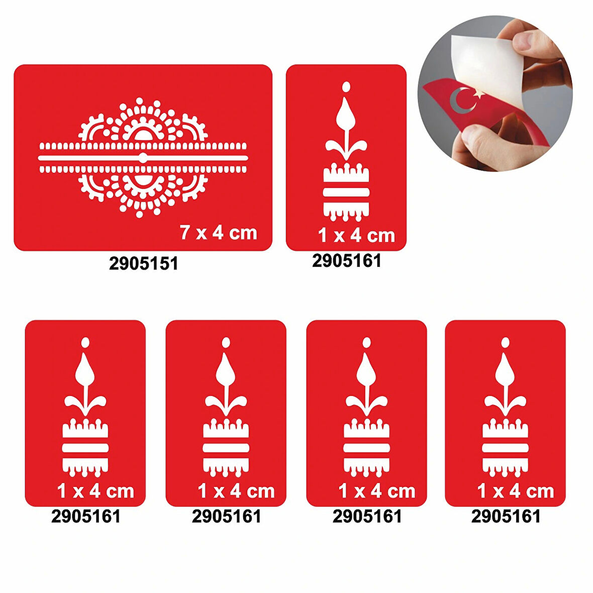 Bliek Ve Parmaklar 5'li Set Geçici Dövme Kına Şablonu