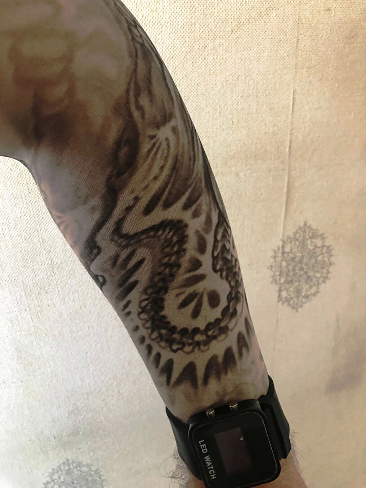Çift Kol Giyilebilir Dövme Sarmal Desenler Tattoo Sleeve