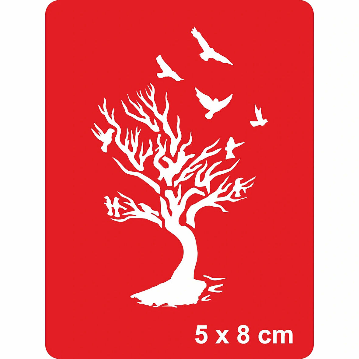 Kuşların Yuvasıdır Ağaçlar Tattoo Geçici Dövme Şablonları Kına Kalıpları