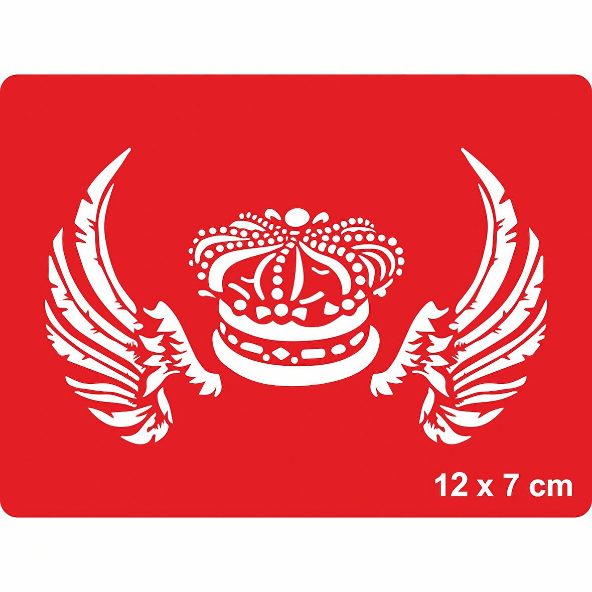 Kanatlı Kral Tacı Tattoo Geçici Dövme Şablonları Kına Kalıpları