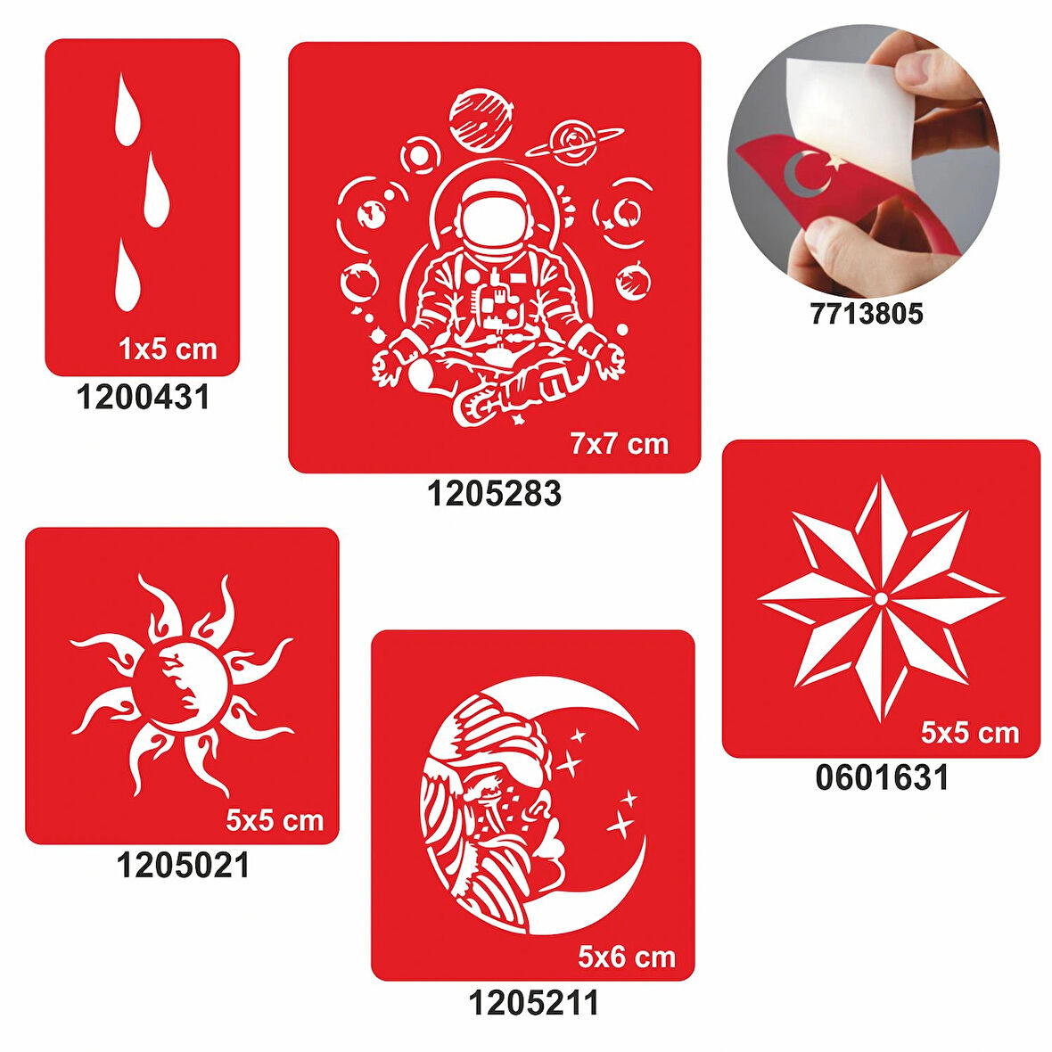 Öte Alemler 5 li Set Geçici Dövme Kına Şablonu