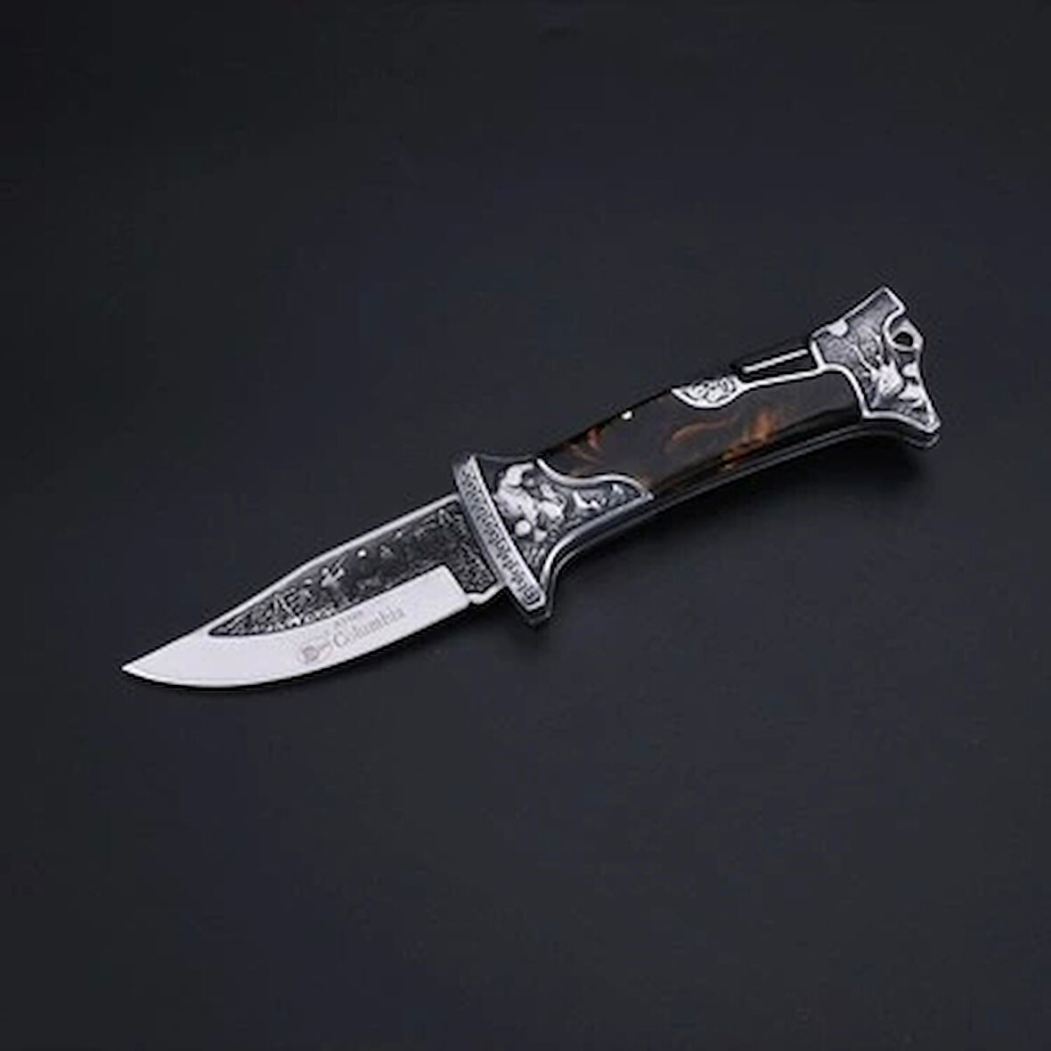 AlsepeteAvm A3188-B Geyik İşlemeli Baba Avcı Bıçağı