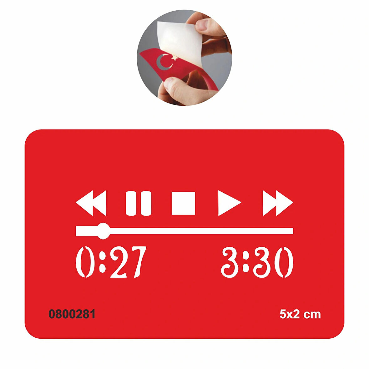 Müzik Play Stop  Tattoo Geçici Dövme Şablonları Kına Kalıpları