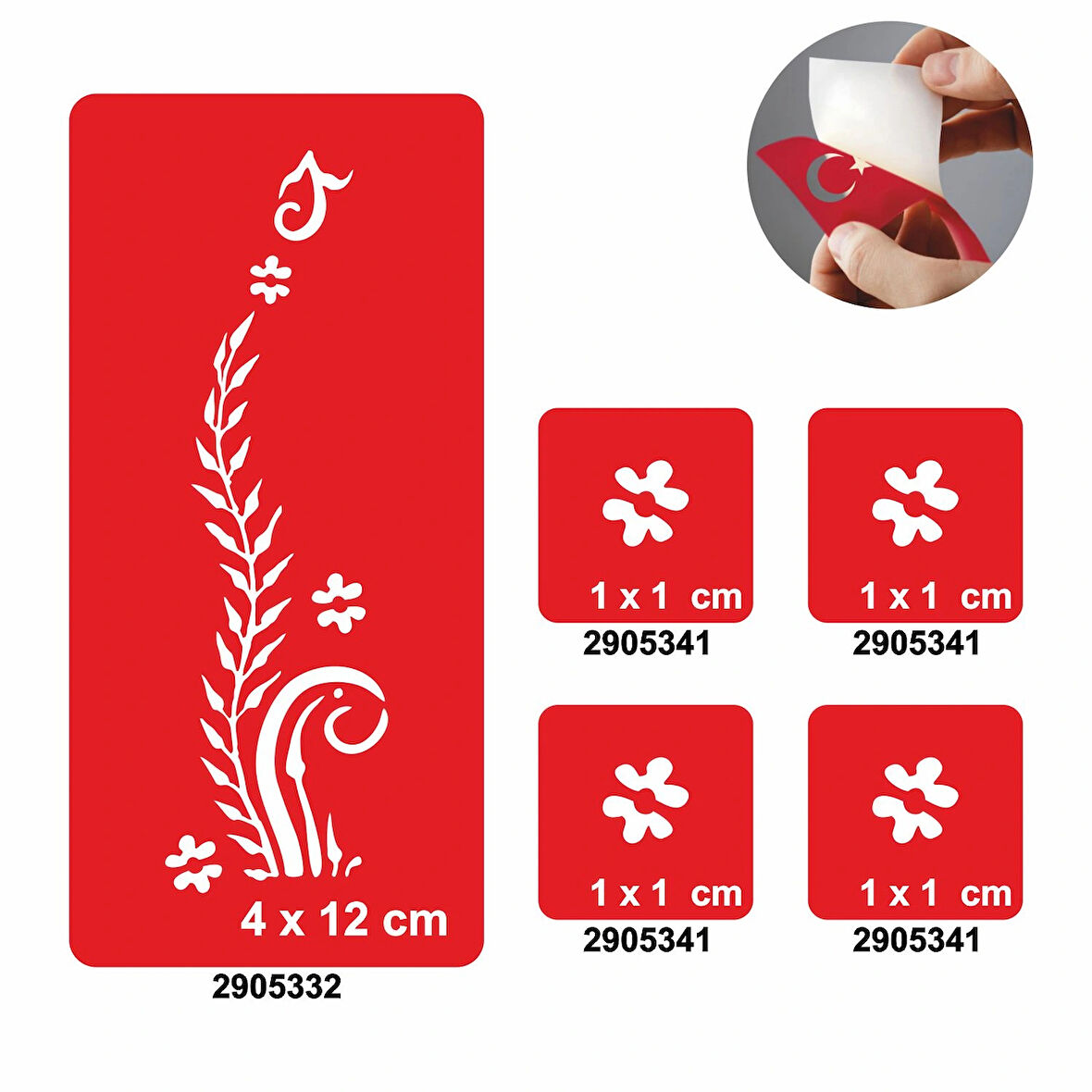 Minik Papatyalar 5'li Set Geçici Dövme Kına Şablonu