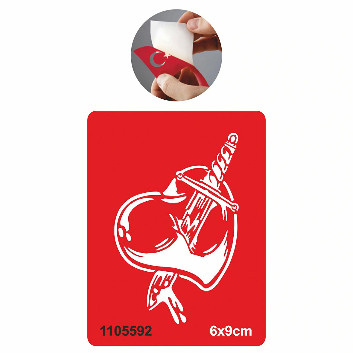 Hançerli Kalp Tattoo Geçici Dövme Şablonları Kına Kalıpları