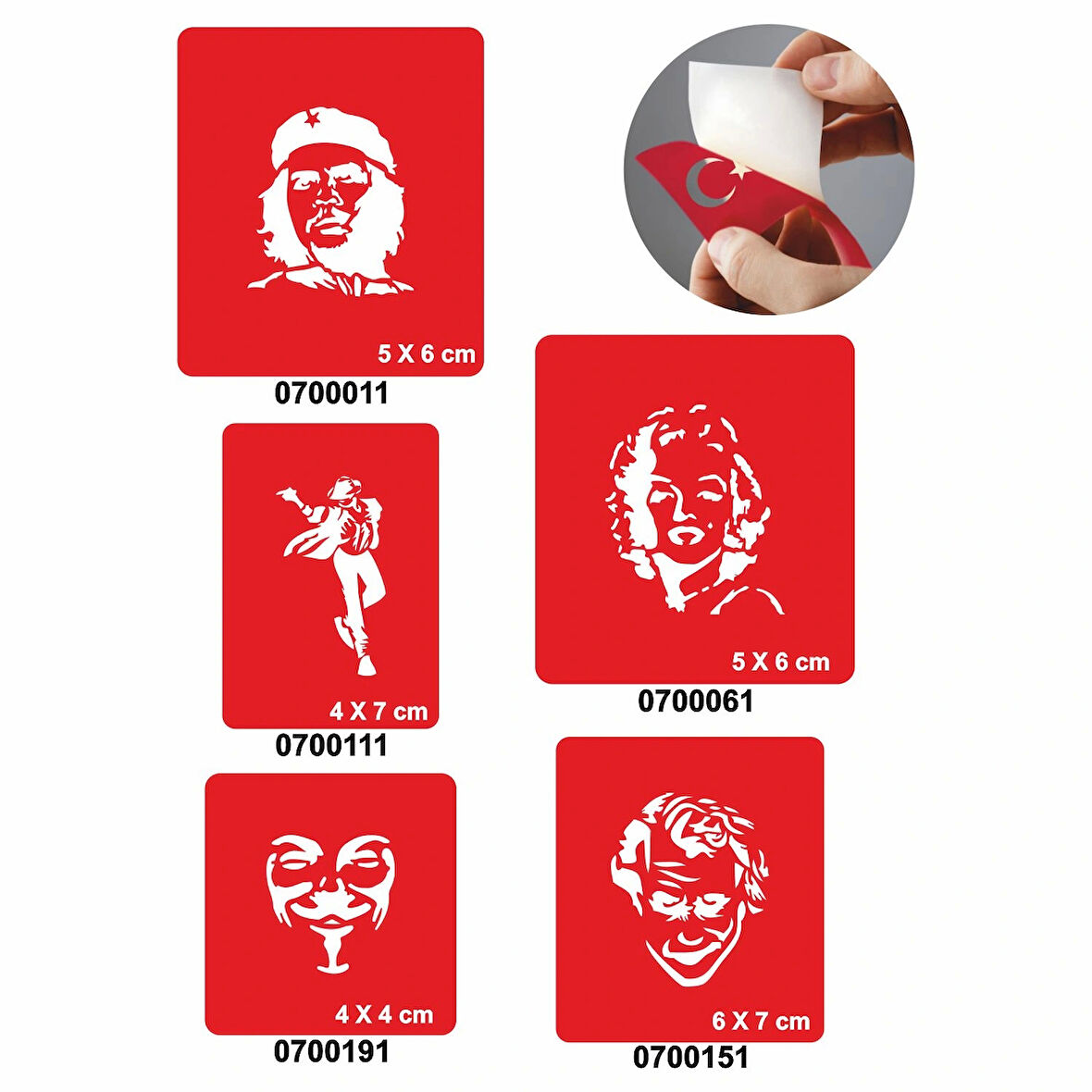 Popüler Simalar 5'li Set Geçici Dövme Kına Şablonu