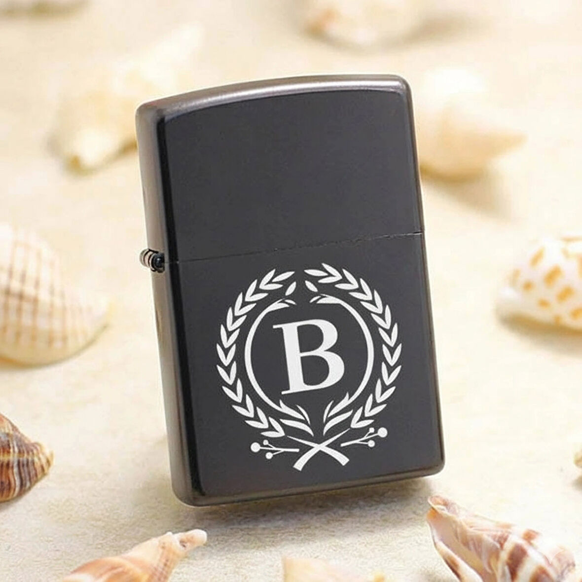 B Harfli Detaylı Kişiye Özel Harf Baskılı Benzinli Çakmak