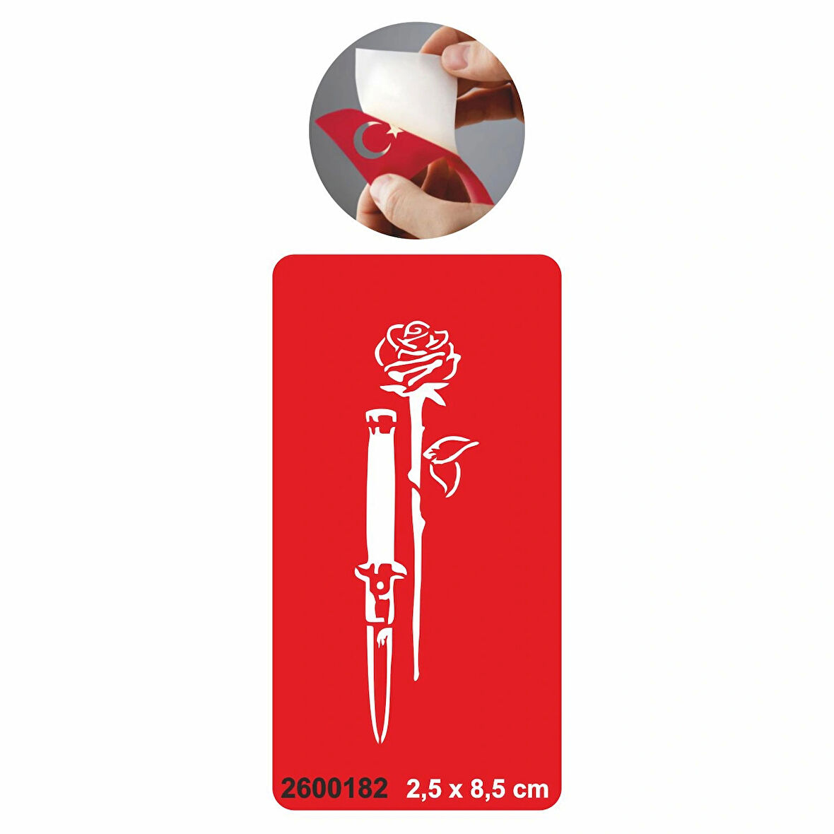 Bıçak Ve Gül  Tattoo Geçici Dövme Şablonları Kına Kalıpları