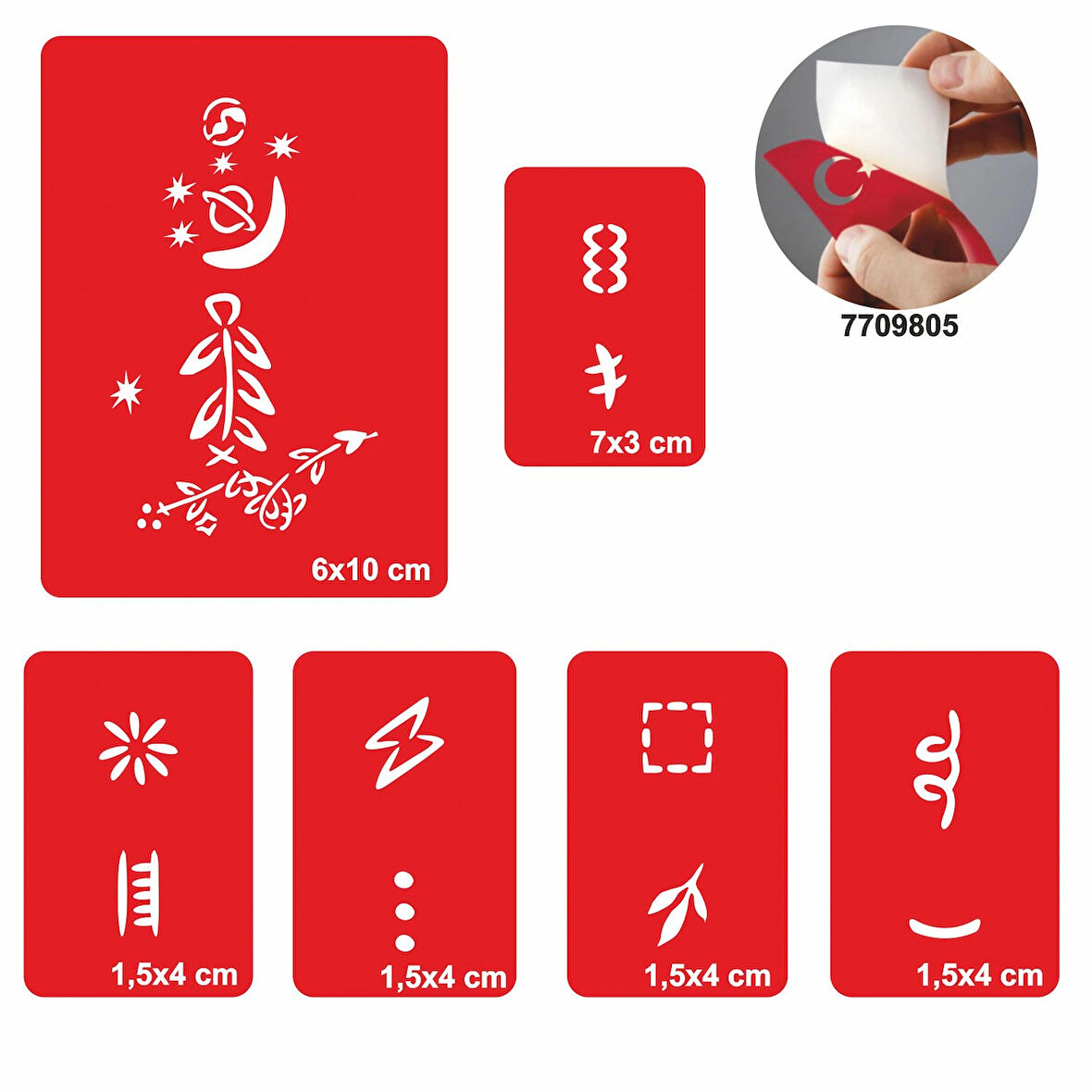 El Ve Parmak Motifleri 5 li Set Geçici Dövme Kına Şablonu