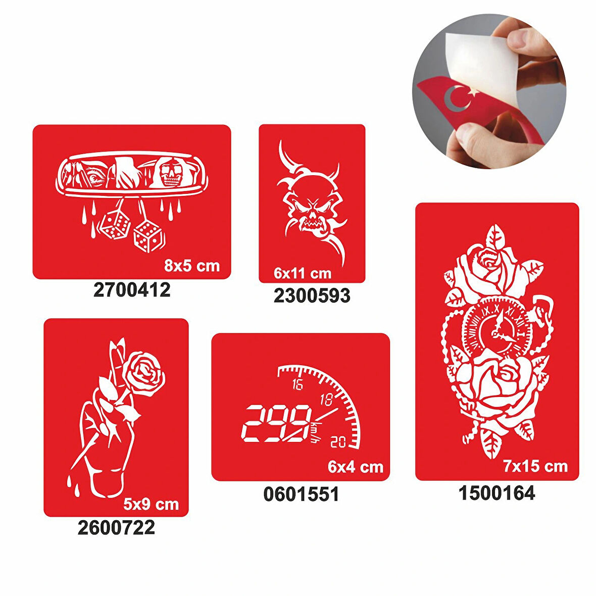 Hayatın İçinden Modeller Set Geçici Dövme Kına Şablonu