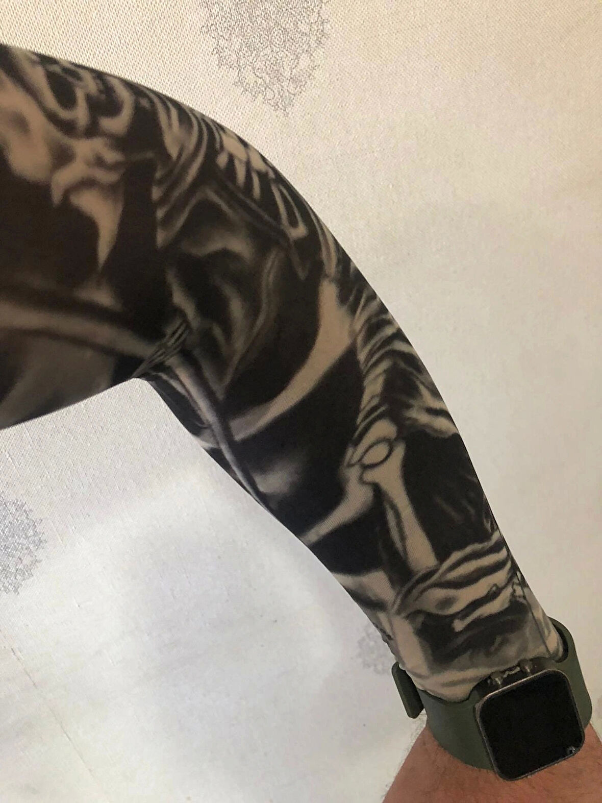 Giyilebilir Çorap Dövme İskelet Dövmesi Çift Kol