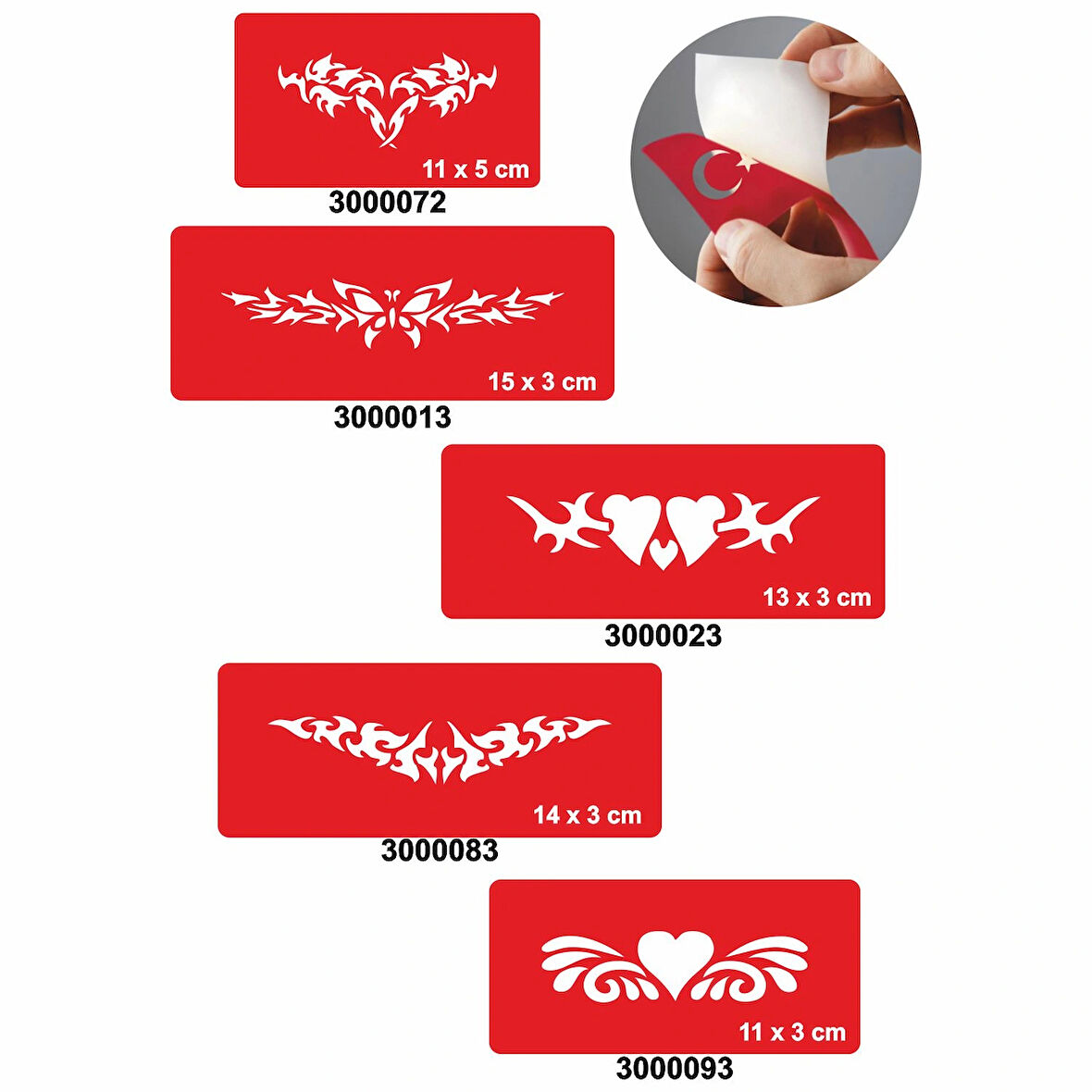 Bel Modelleri 5'li Set Geçici Dövme Kına Şablonu