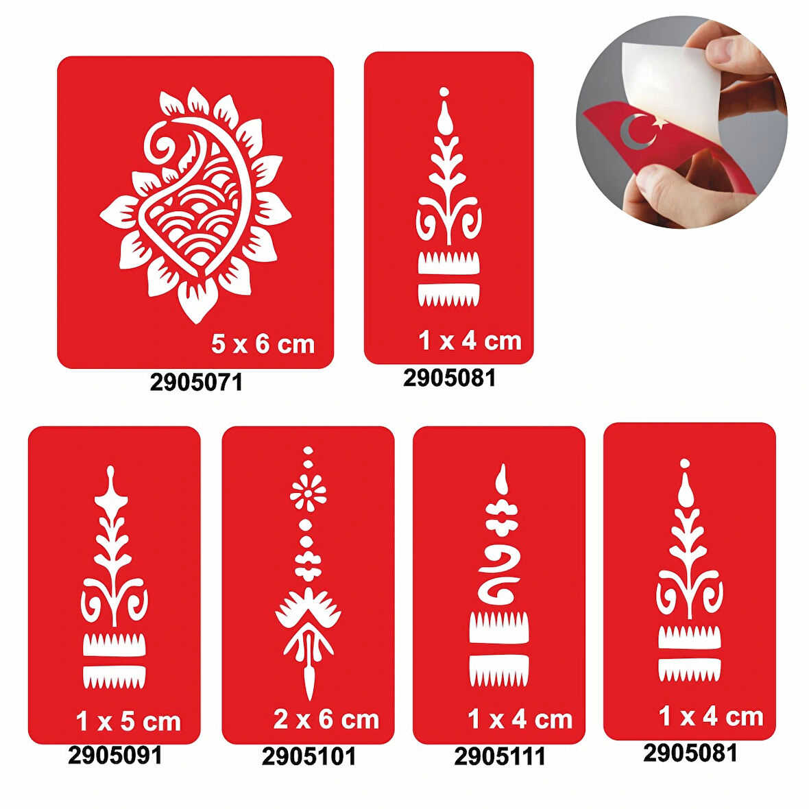 Buta 5'li Set Geçici Dövme Kına Şablonu