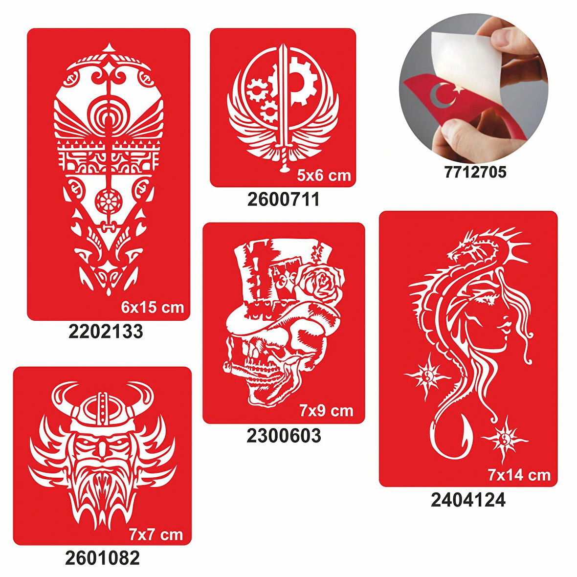 Ütopya Dünya 5 li Set Geçici Dövme Kına Şablonu