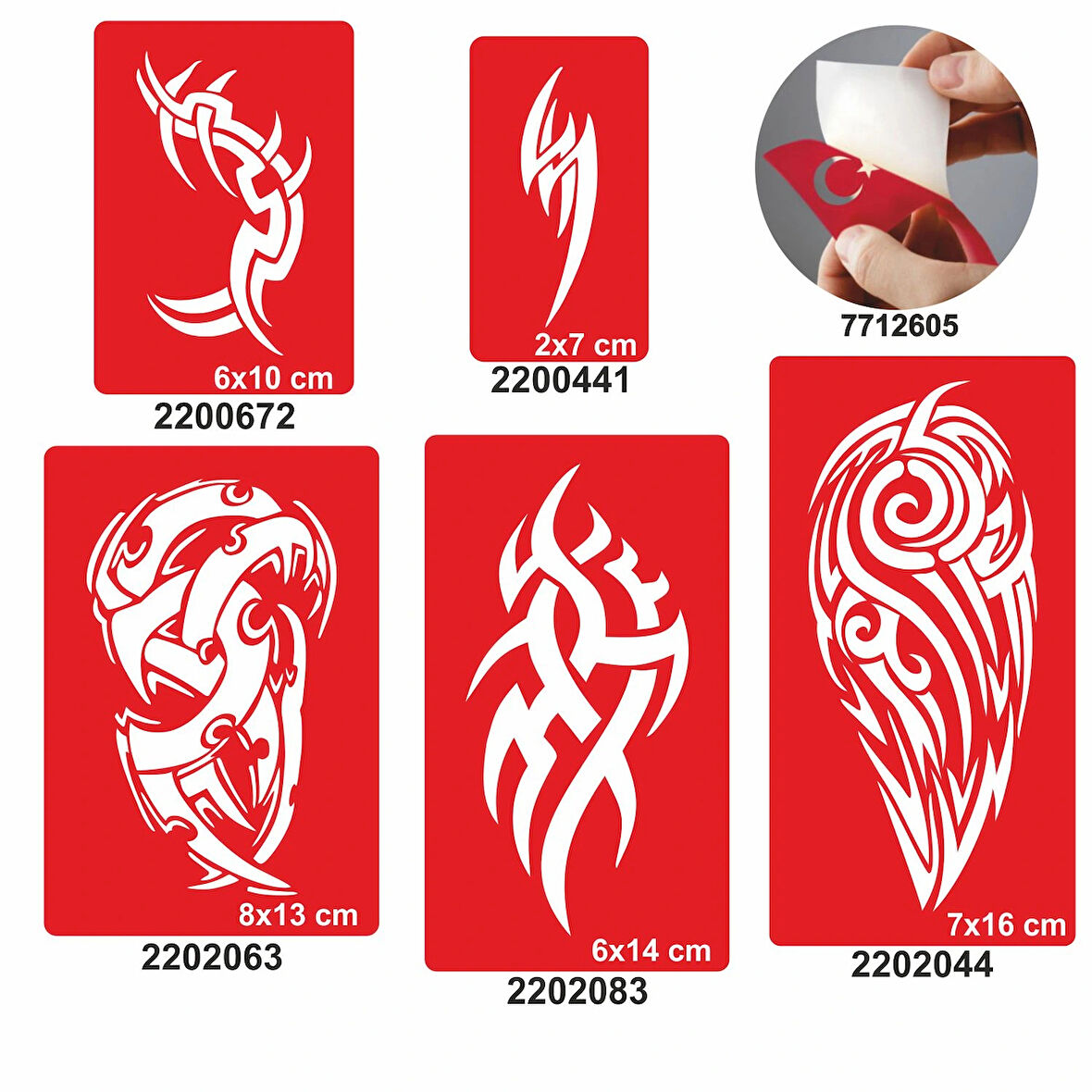 Asi Triballer 5 li Set Geçici Dövme Kına Şablonu