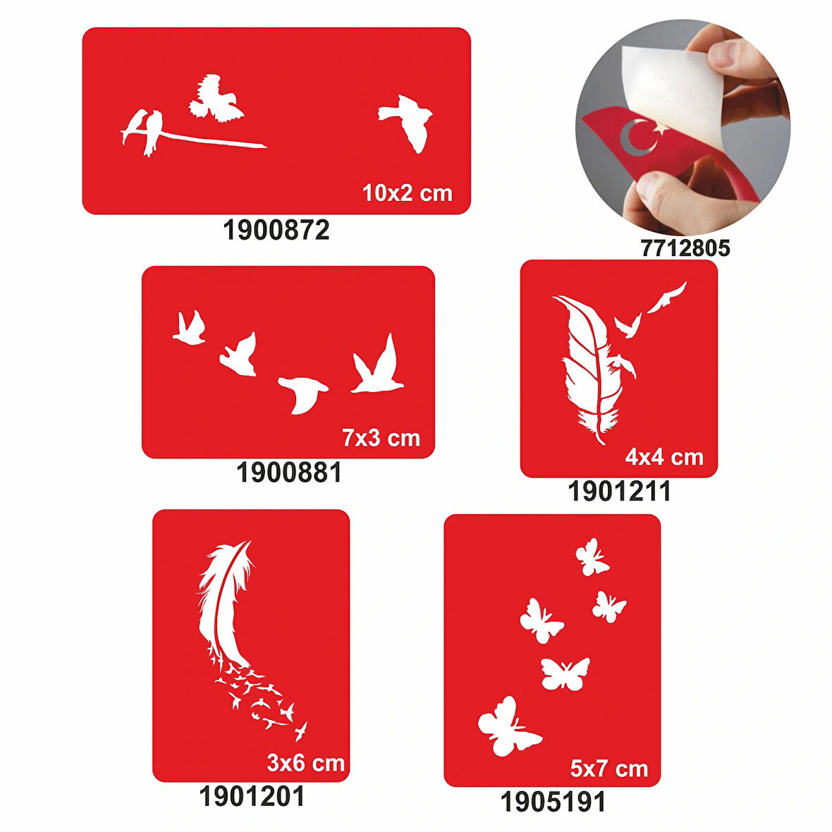 Özgür Kuşlar 5 li Set Geçici Dövme Kına Şablonu