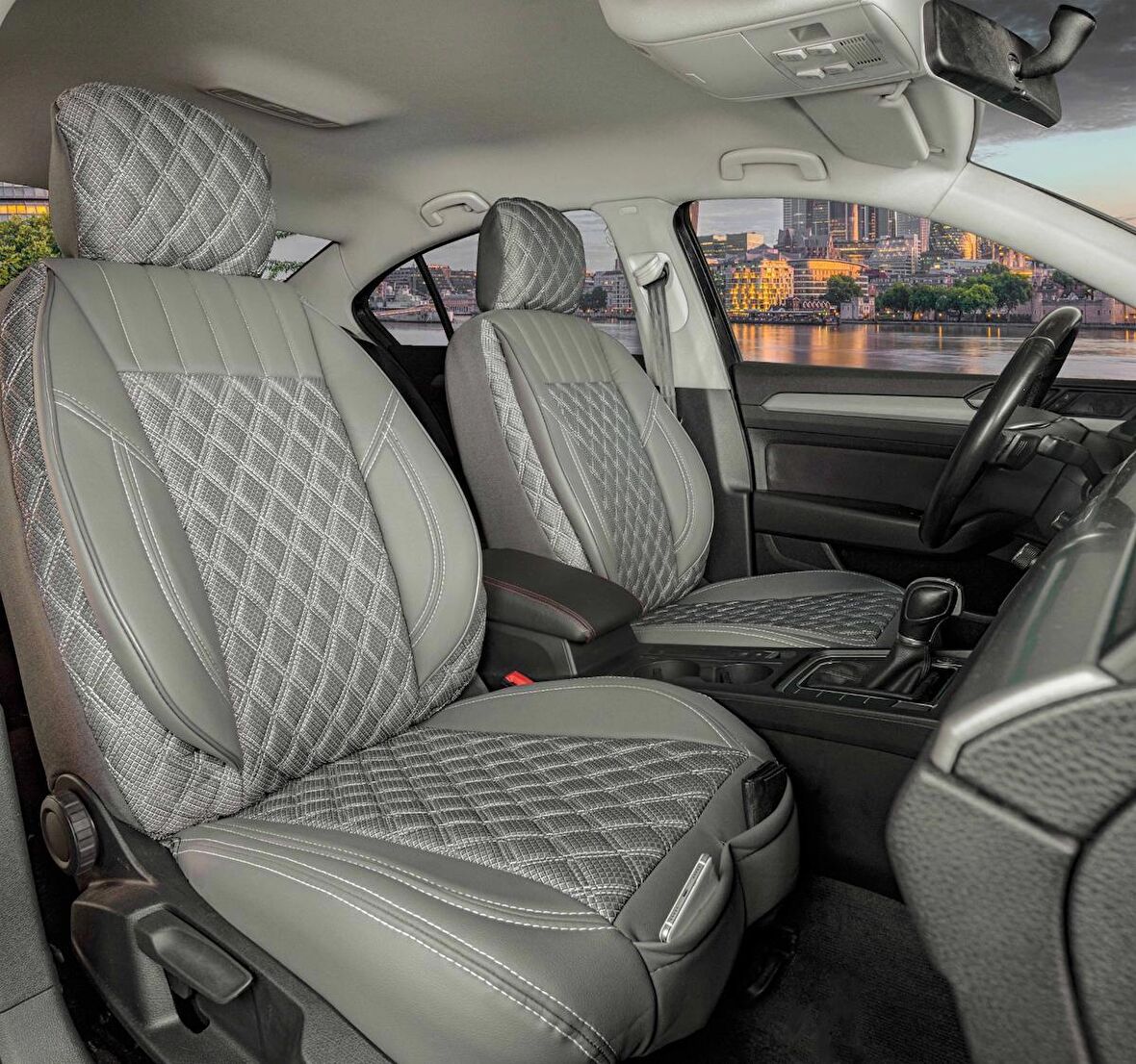 
Opel Astra J SEDAN Lüx Yarı Deri Oto Koltuk Kılıfı Ön Arka Takım İSTANBUL SERİSİ FÜME