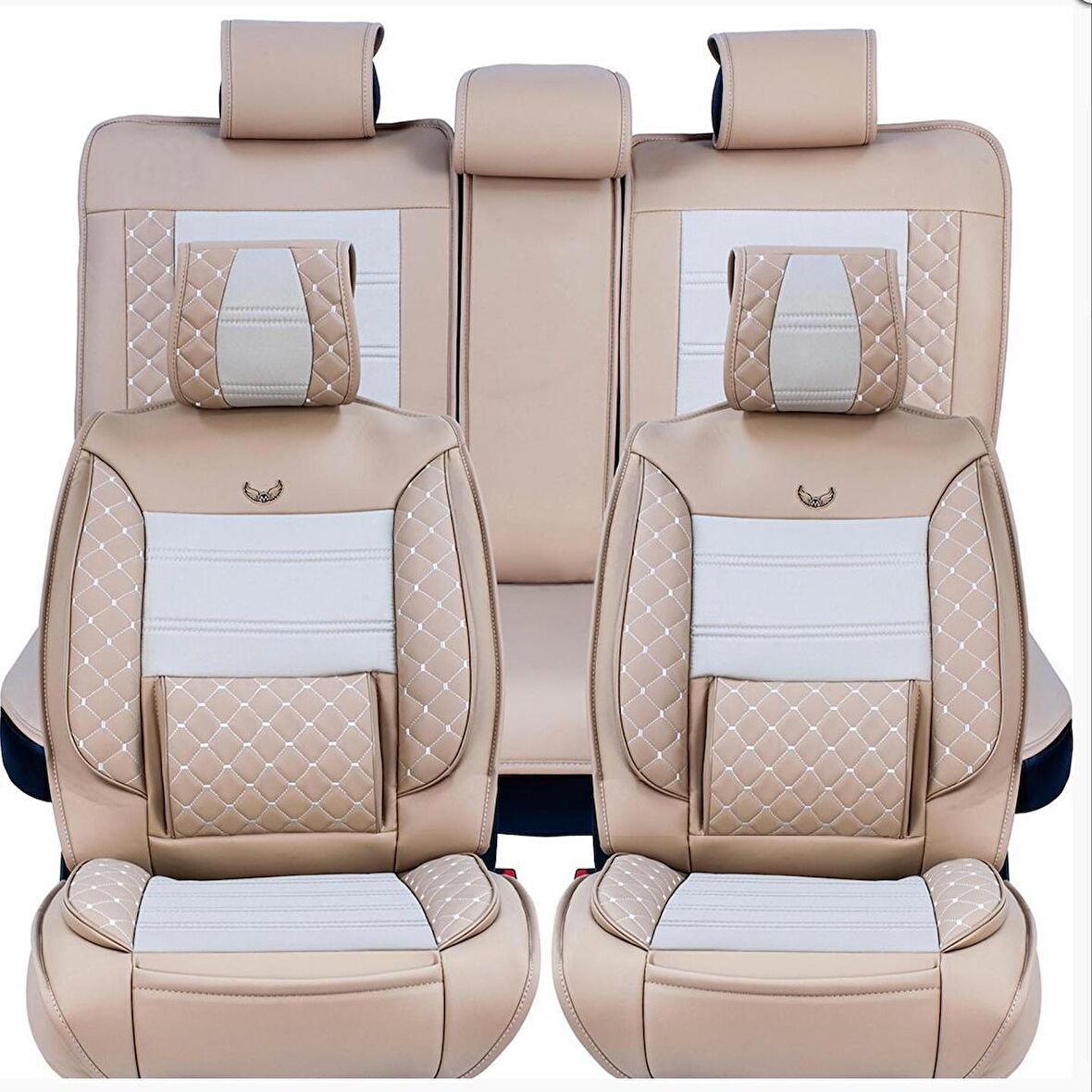 Fiat Egea STW Lüx Deri Oto Koltuk Kılıfı Ön Arka Takım (MARS) BEJ
