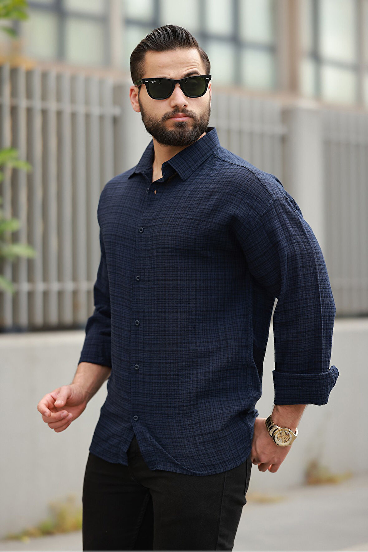 Oversize Keten Karışımlı Basic Salaş Gömlek