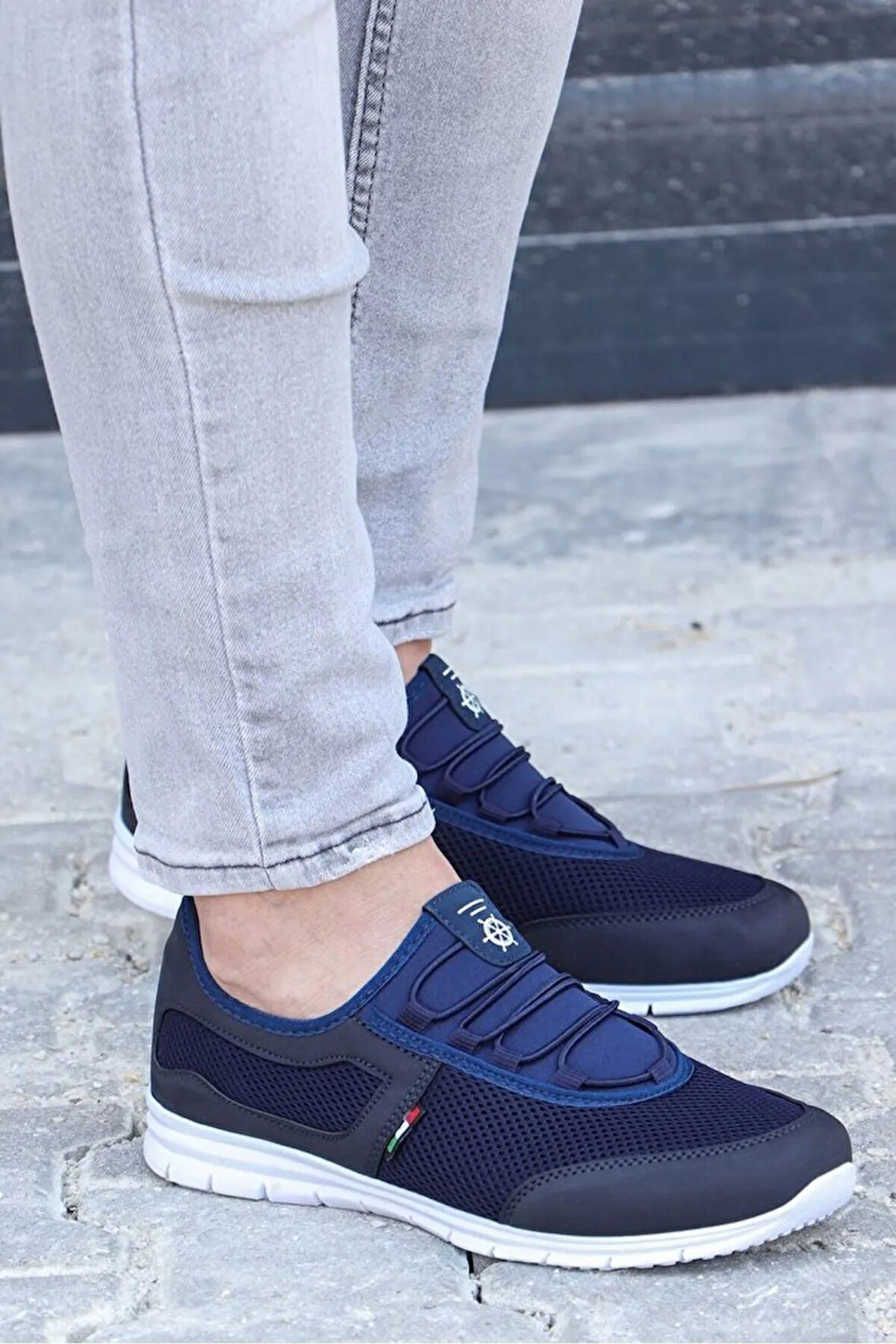 Kevın Lacivert Beyaz Rahat Taban Günlük Yürüyüş Koşu Erkek Sneaker Spor Ayakkabı KEVIN-5045
