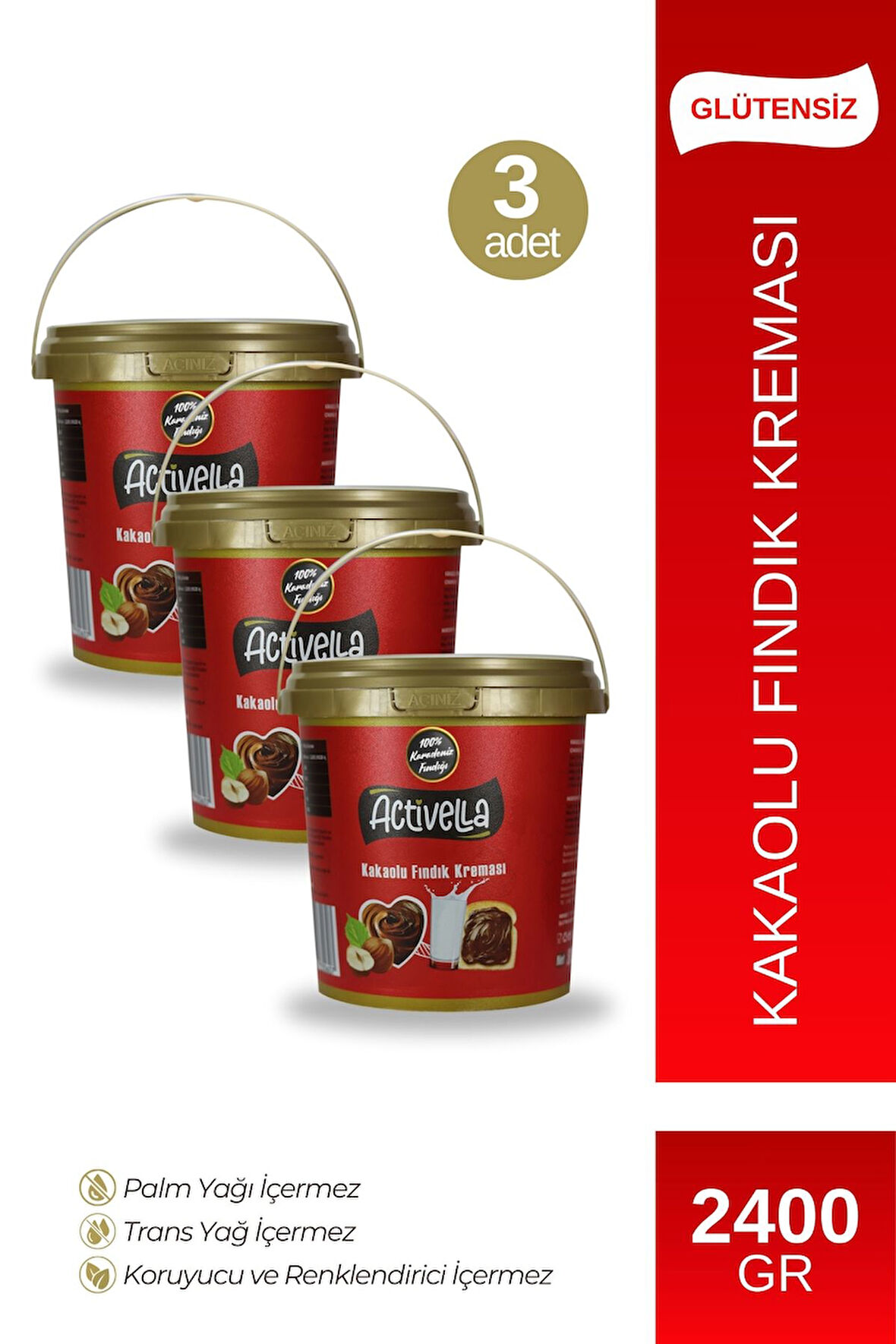 Activella Kakaolu Fındık Kreması 800gr X3