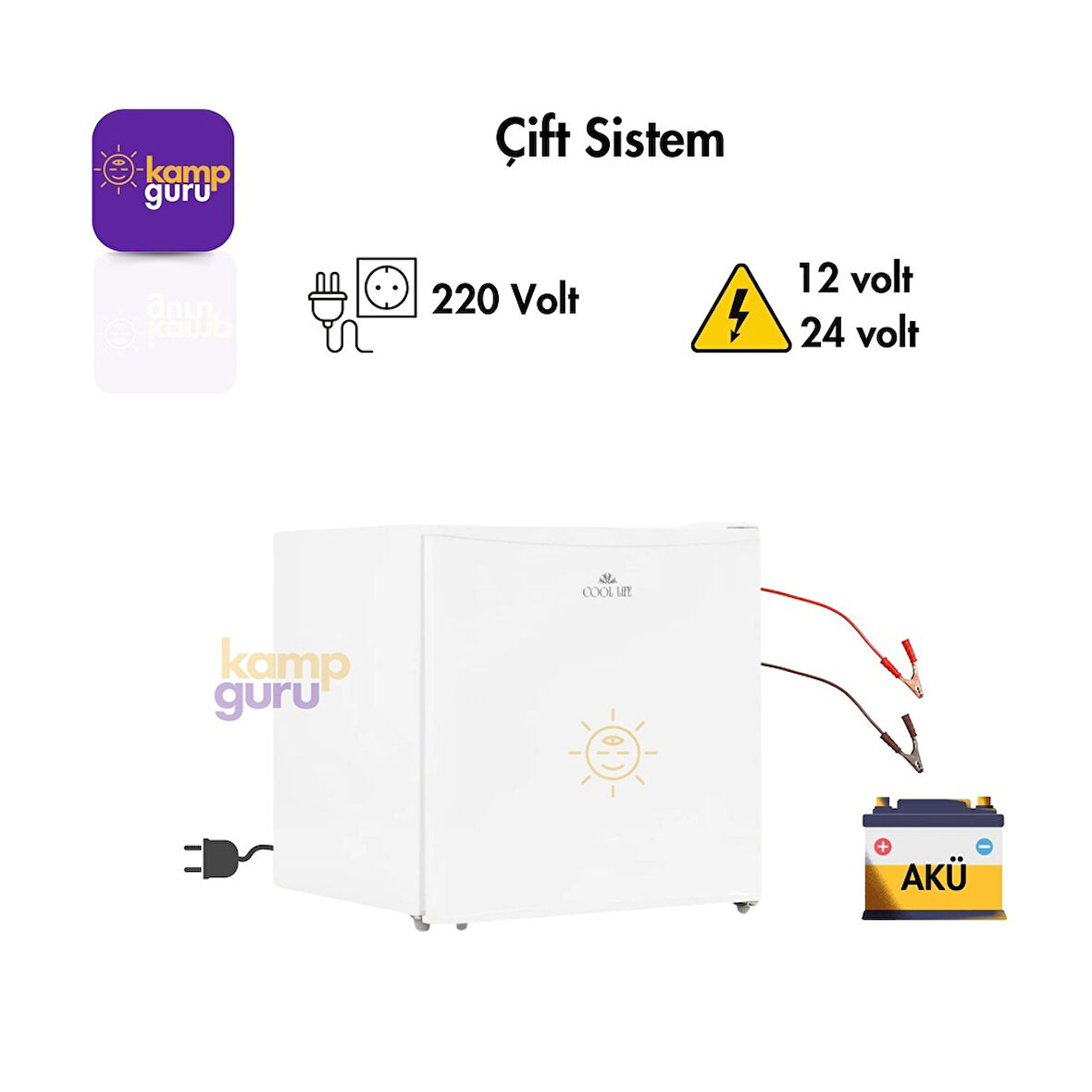 Çift Sistem Cool Life 45 Litre Beyaz Buzdolabı 12/24/220 Volt
