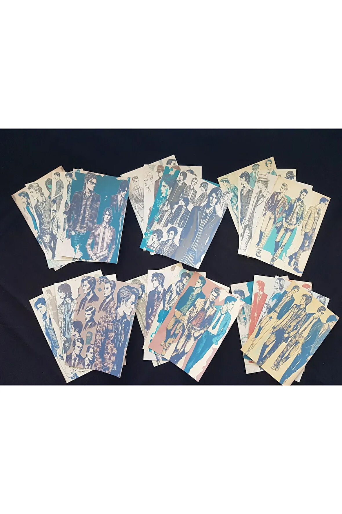 Fashion Erkekler (24 Adet) Bullet Journal Vintage Kağıt Seti Scrapbook
