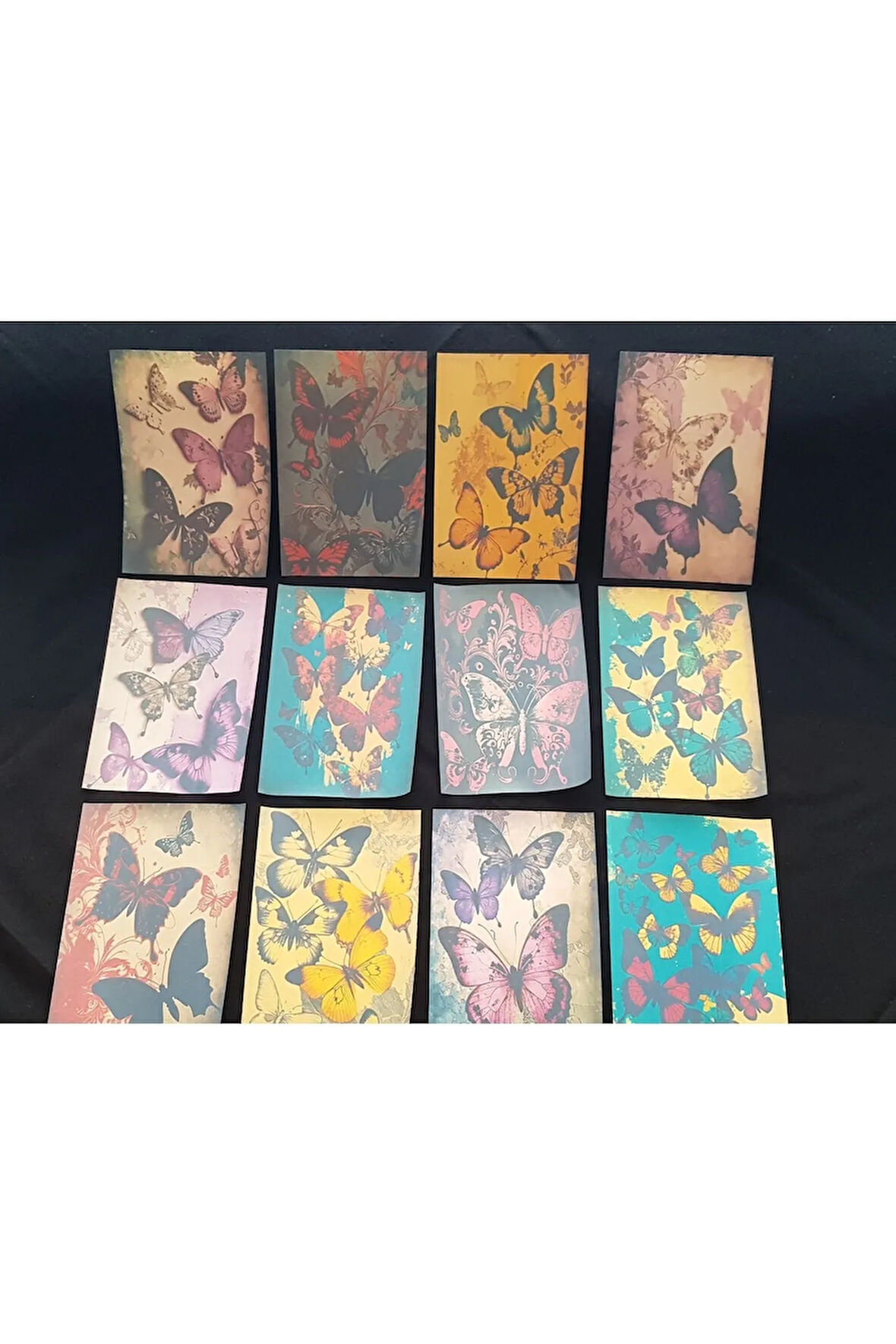 Kelebekler - Butterflies (24 Adet) Bullet Journal Vintage Kağıt Seti Scrapbook