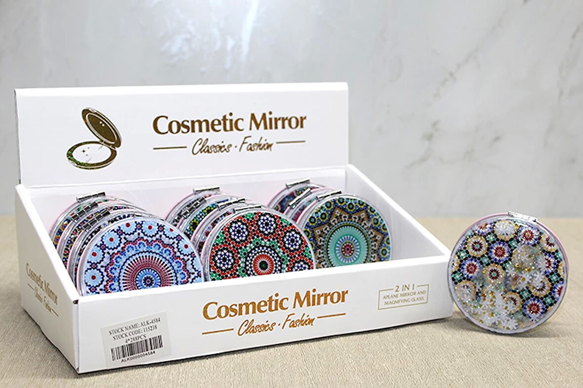 Mandala Desenli Hareketli Sulu El Aynası Alk4584