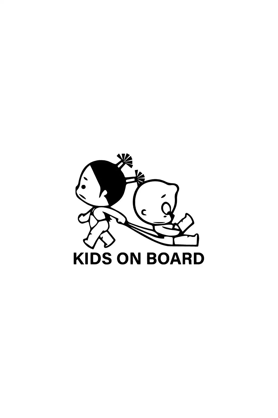 Kids On Board Sticker (Oto-Motor-Laptop-Duvar-Dekor) 10 x 9 cm