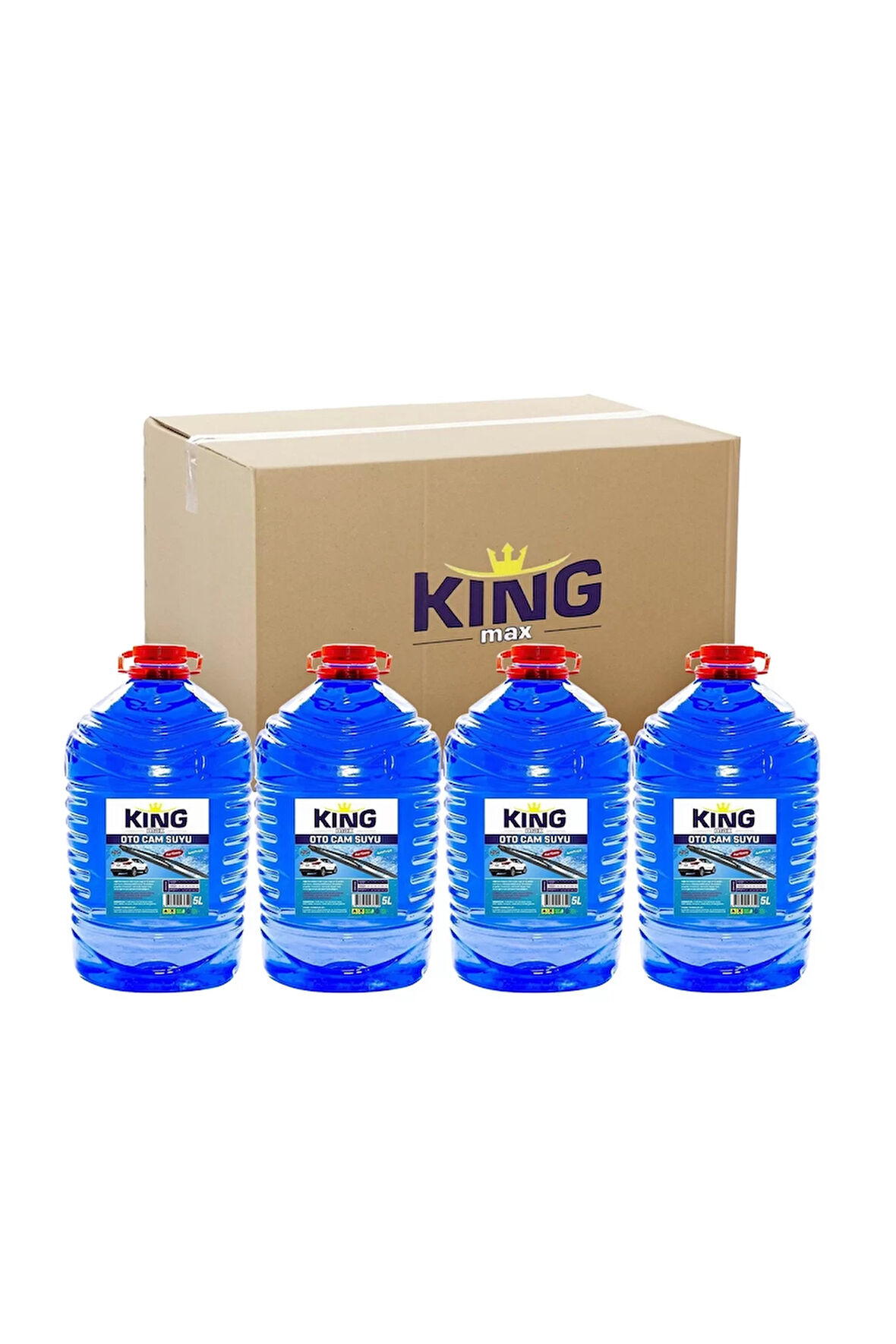 KING MAX Cam Suyu 5 LT Antifriz İçerikli -20 Derece 4'Lü Avantaj Paket