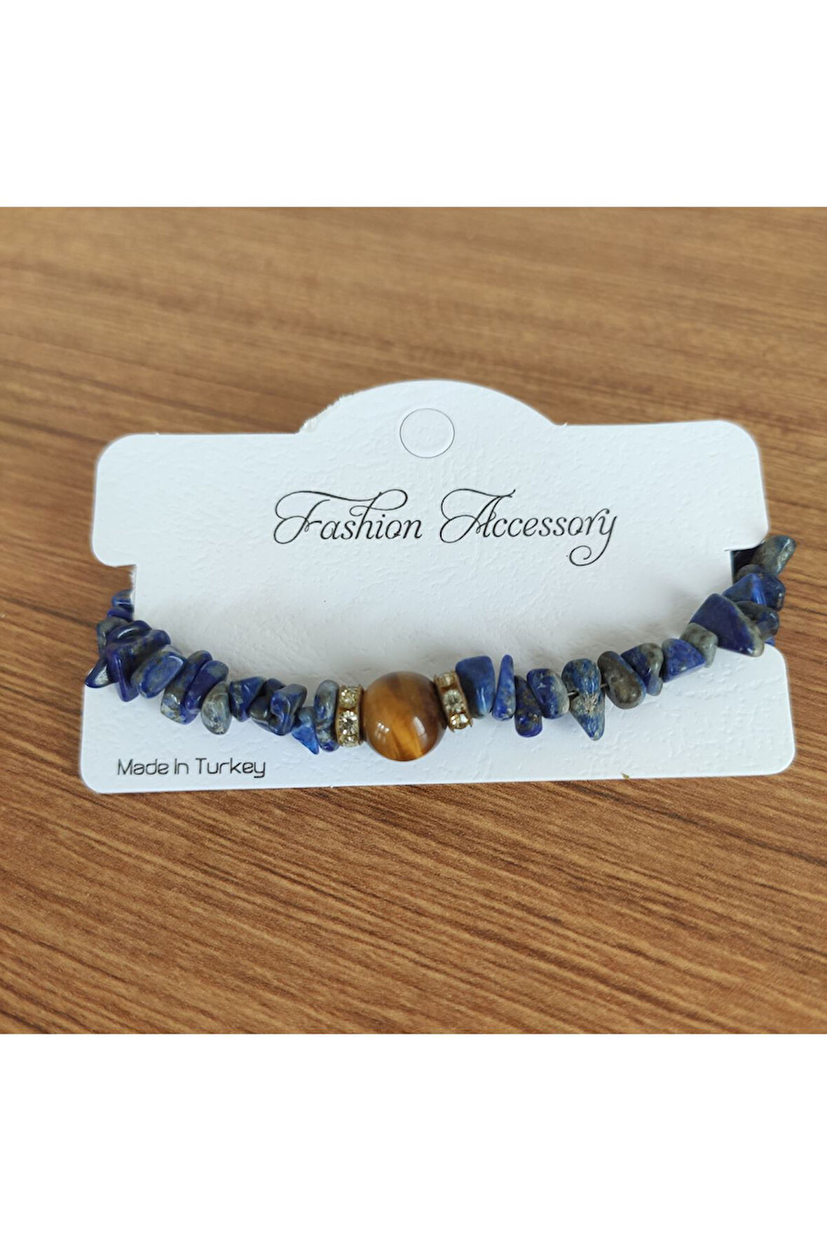 Lapis Lazuli & Kaplan Gözü Taşı El Yapımı Bileklik - 6033
