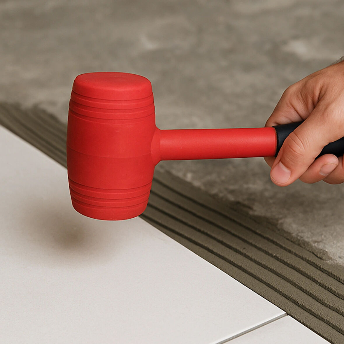 Beylini 50LIK Kauçuk Tokmak Fayansçı Tokmağı Çadır Zemin Sabitleme Çelik Seramik Döşeme Tadilat Çekiçi