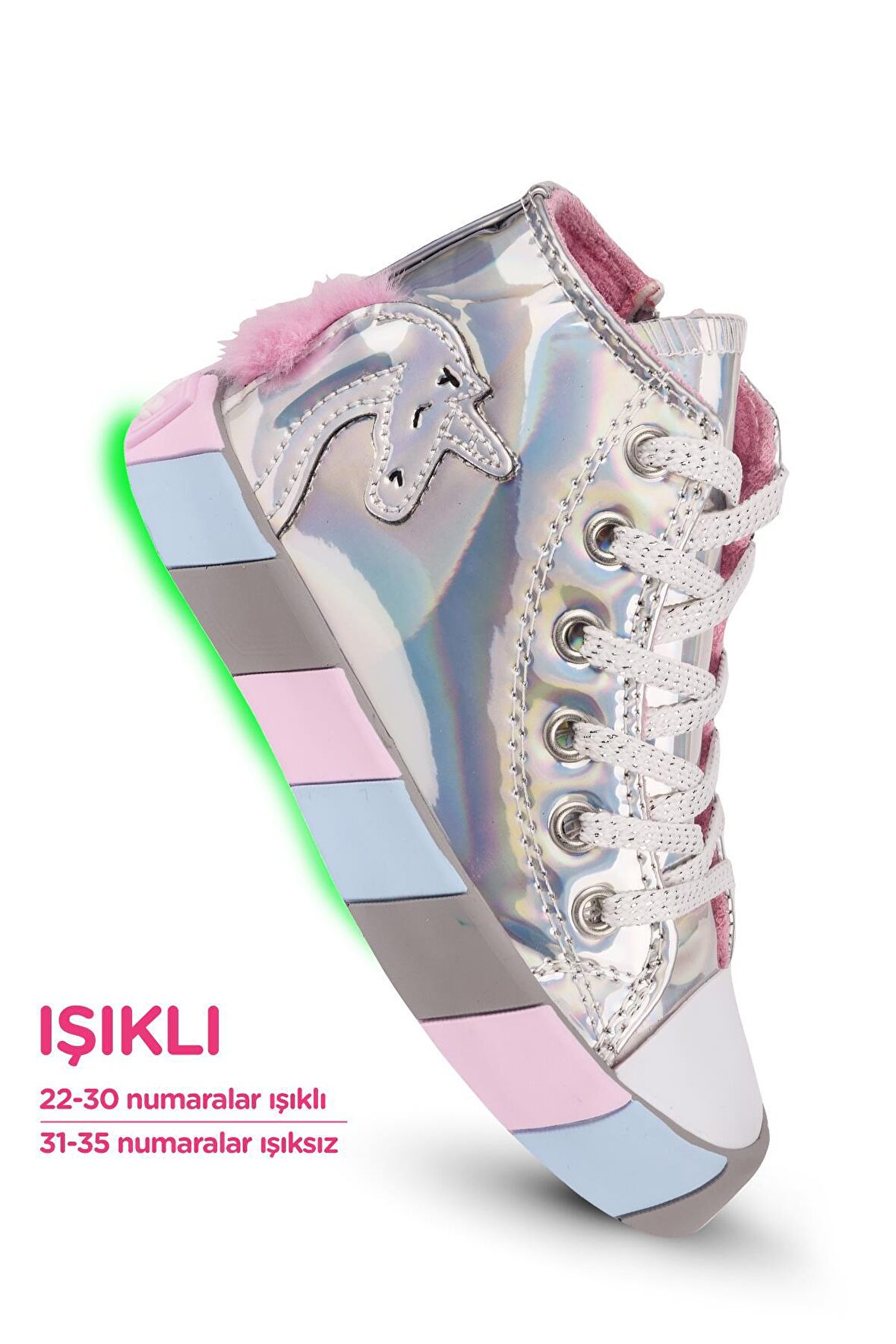 Kaptan Junior Ortopedik Unicorn Işıklı Kız Sneakers BALFK 500