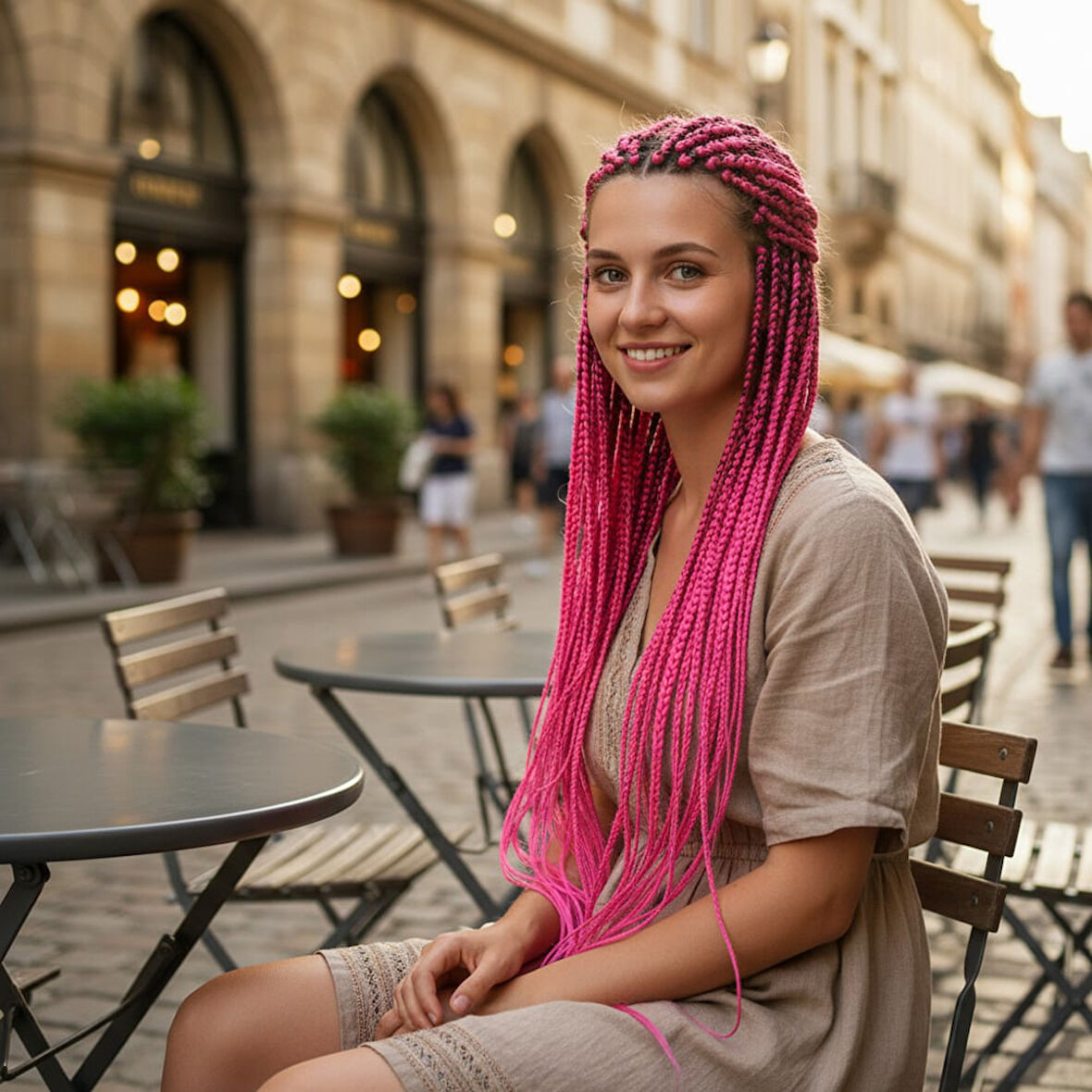 Afrika Örgüsü Ve Rasta İçin Sentetik Saç / Açık Fuşya
