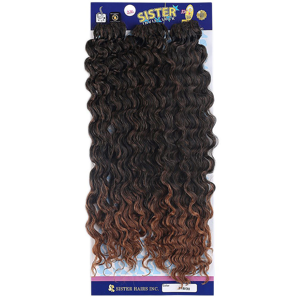 Afro Dalgası Saç/Siyah Kahve Ombreli 1/30