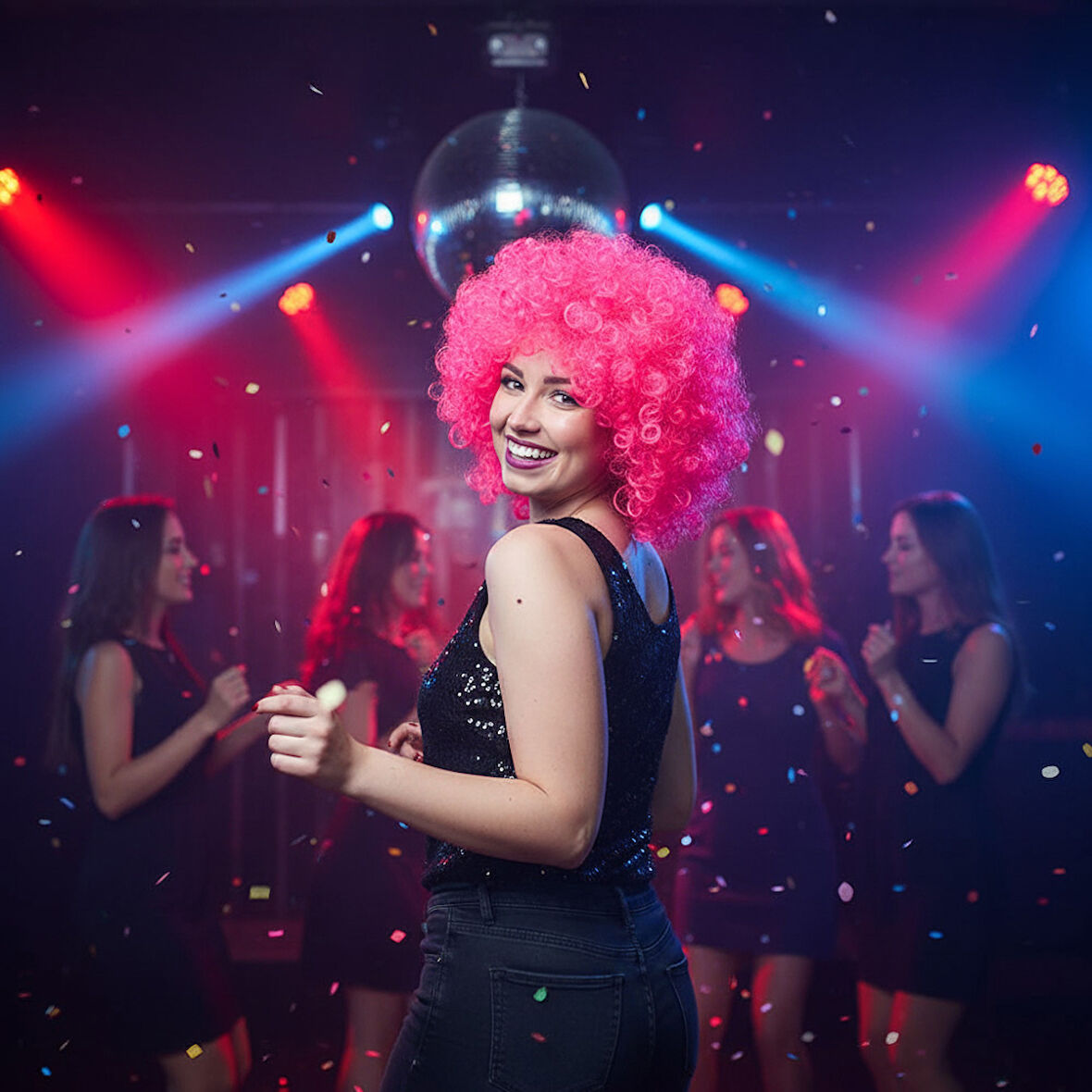 Animasyon Parti Ve Palyaço Peruğu / Neon Pembe