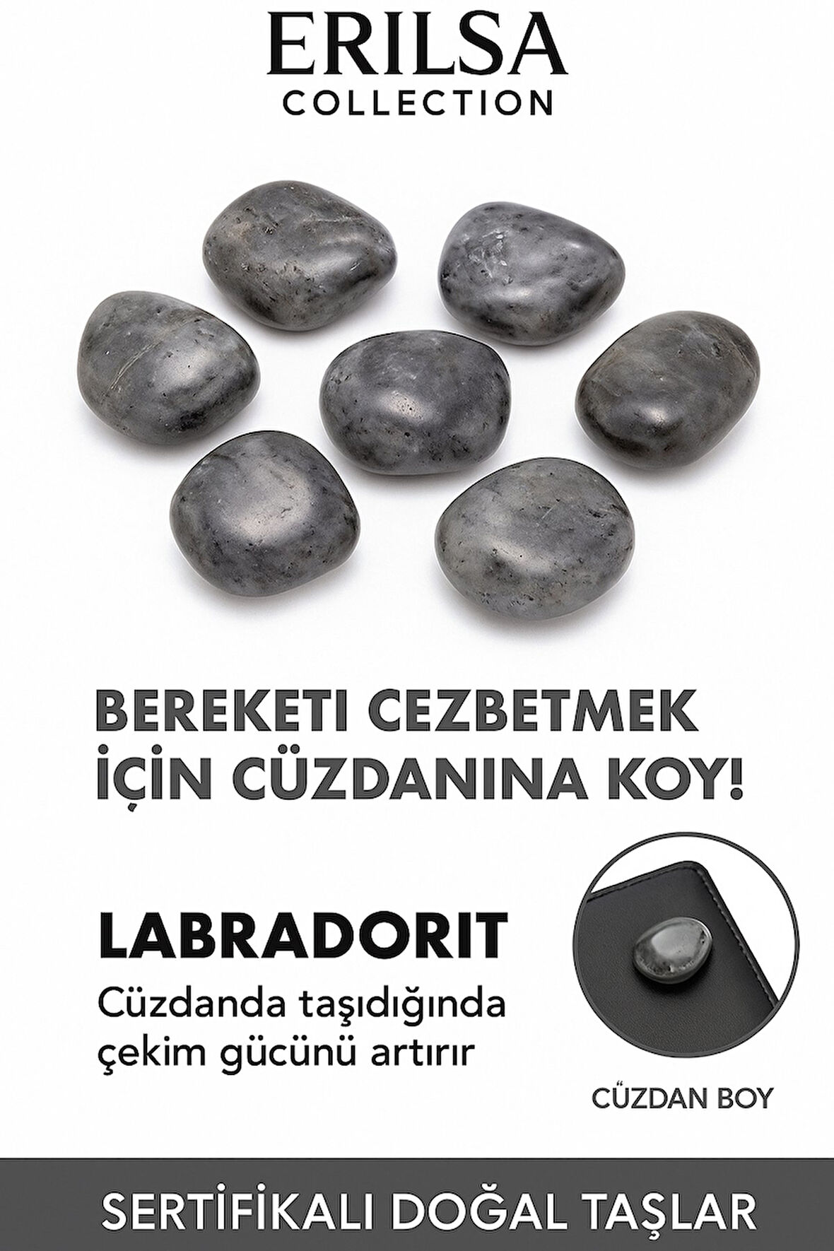 Sertifikalı Cüzdan Boy Yansımalı Labradorit Taşı – Spekrolit Güçlü Sezgi ve Koruma Hissi Sağlar