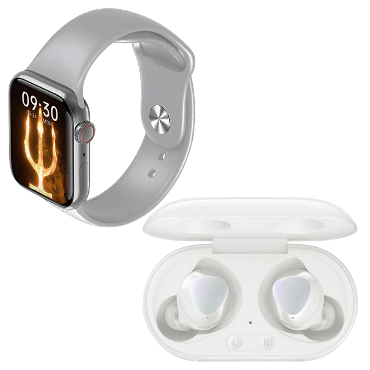 Samsung Galaxy Buds+ Beyaz Bluetooth Kulaklık M26 Plus Smart Watch 6 Gri Akıllı Saat