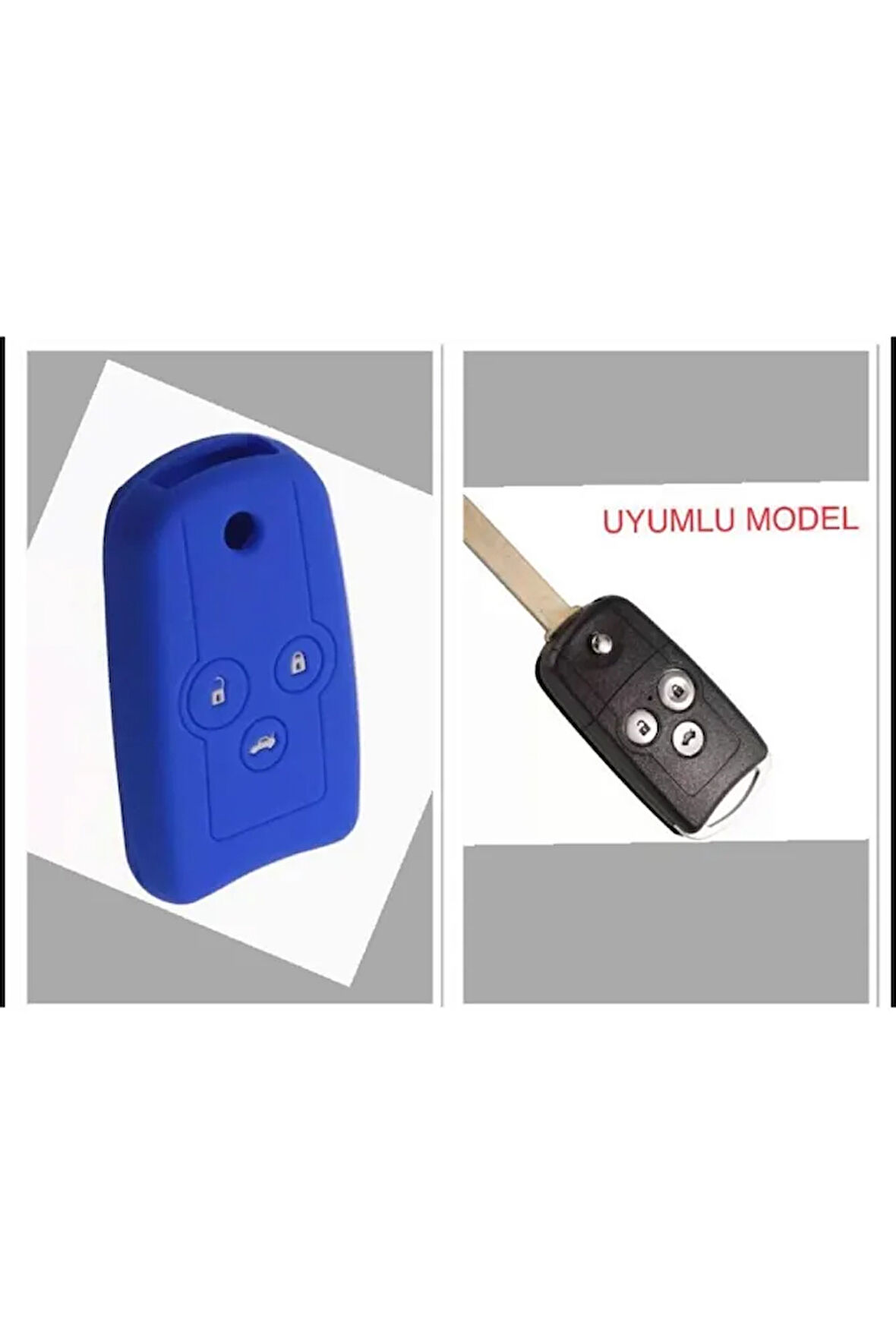 Civic Accord Crv Silikon Anahtar Kılıfı Mavi Renk